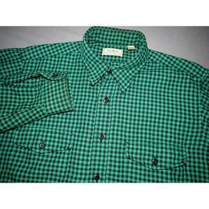 Men's Vintage‎ L.L. Bean Long Sleeved Check Allagash Flannel Button Up Shirt LRG